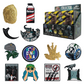 Jurassic Park & Jurassic World Mystery Pin Badge CDU Containing 12 Blind Boxes