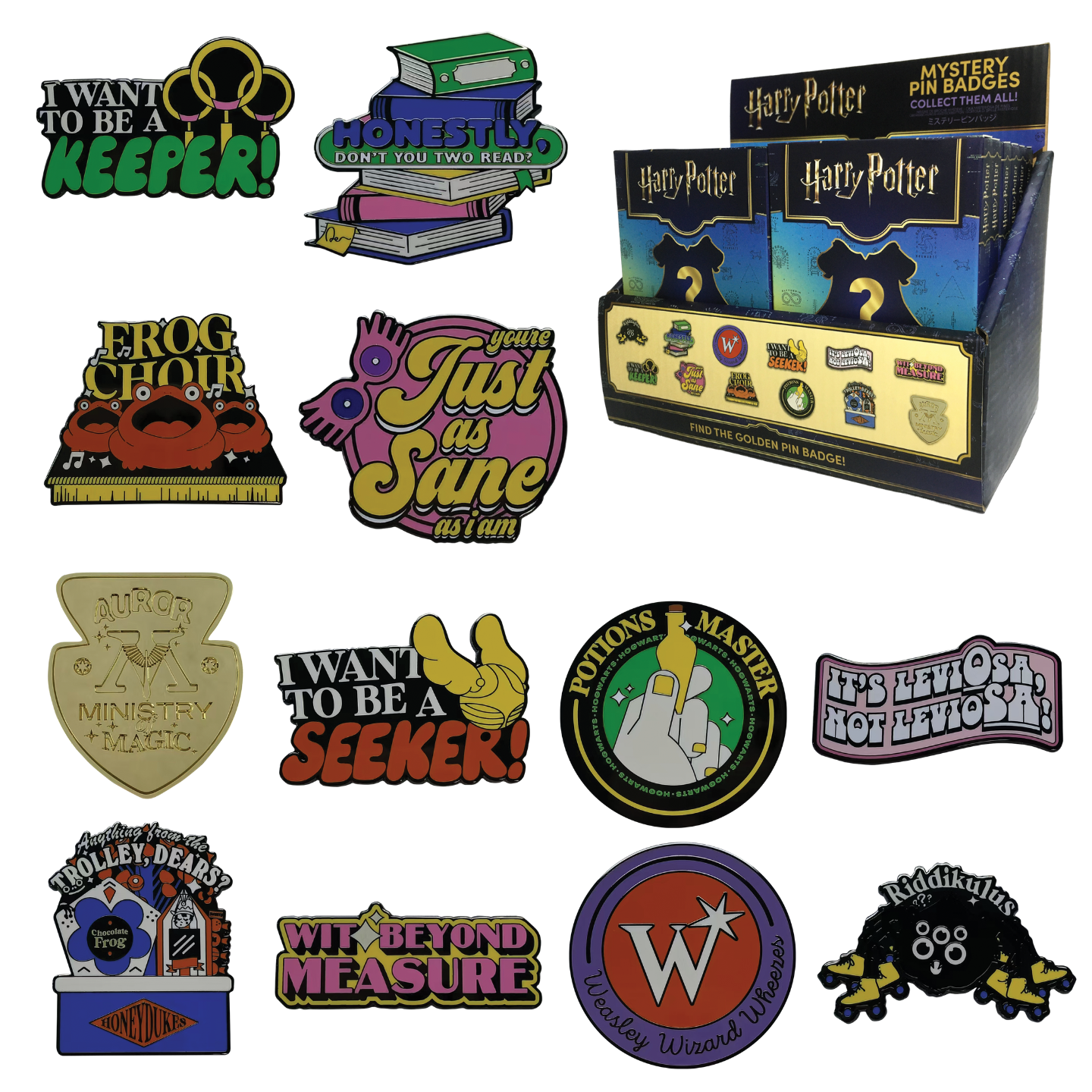 Harry Potter Mystery Pin Badge CDU Containing 12 Blind Boxes