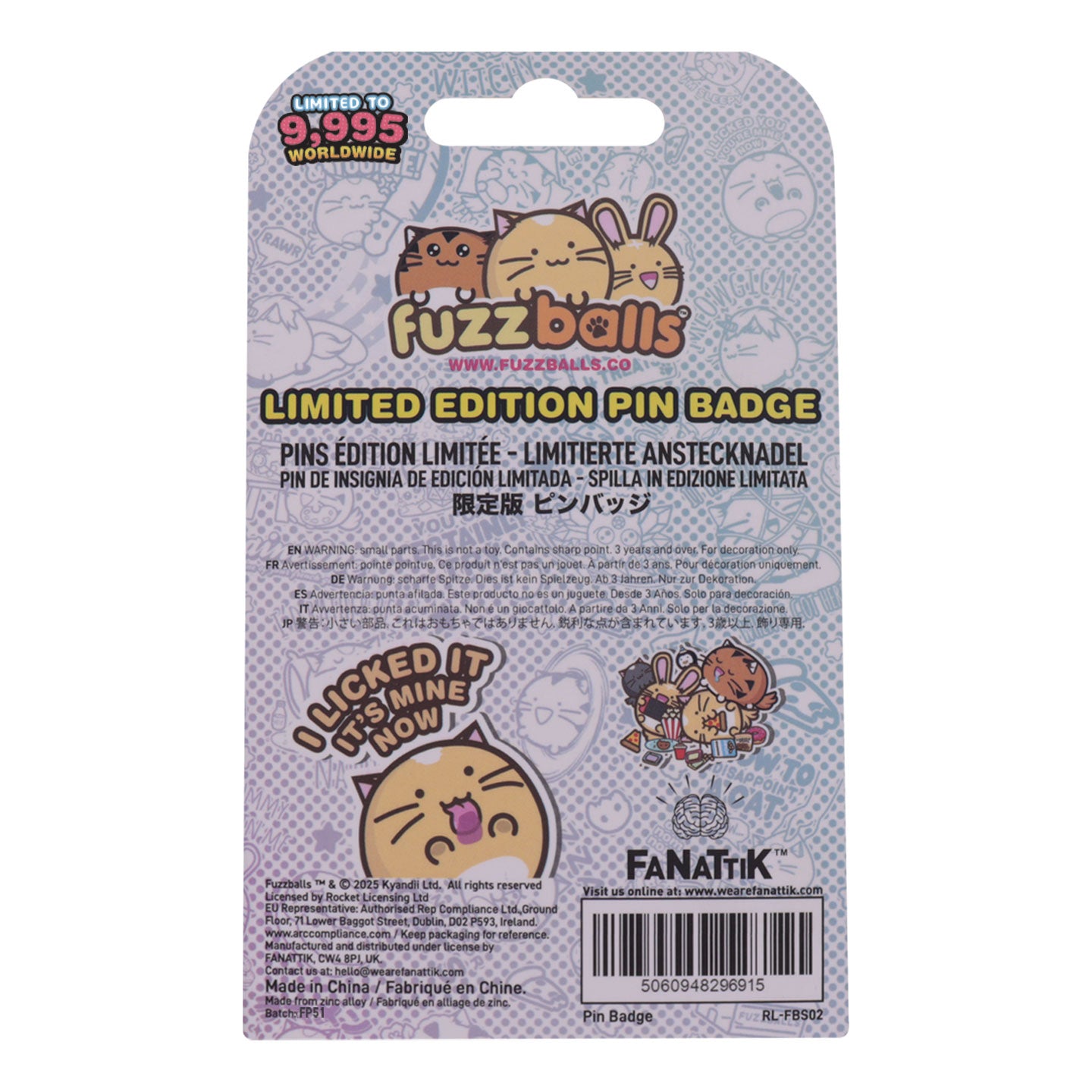 Fuzzballs Whisky Will Work 4 Treats Pin Badge