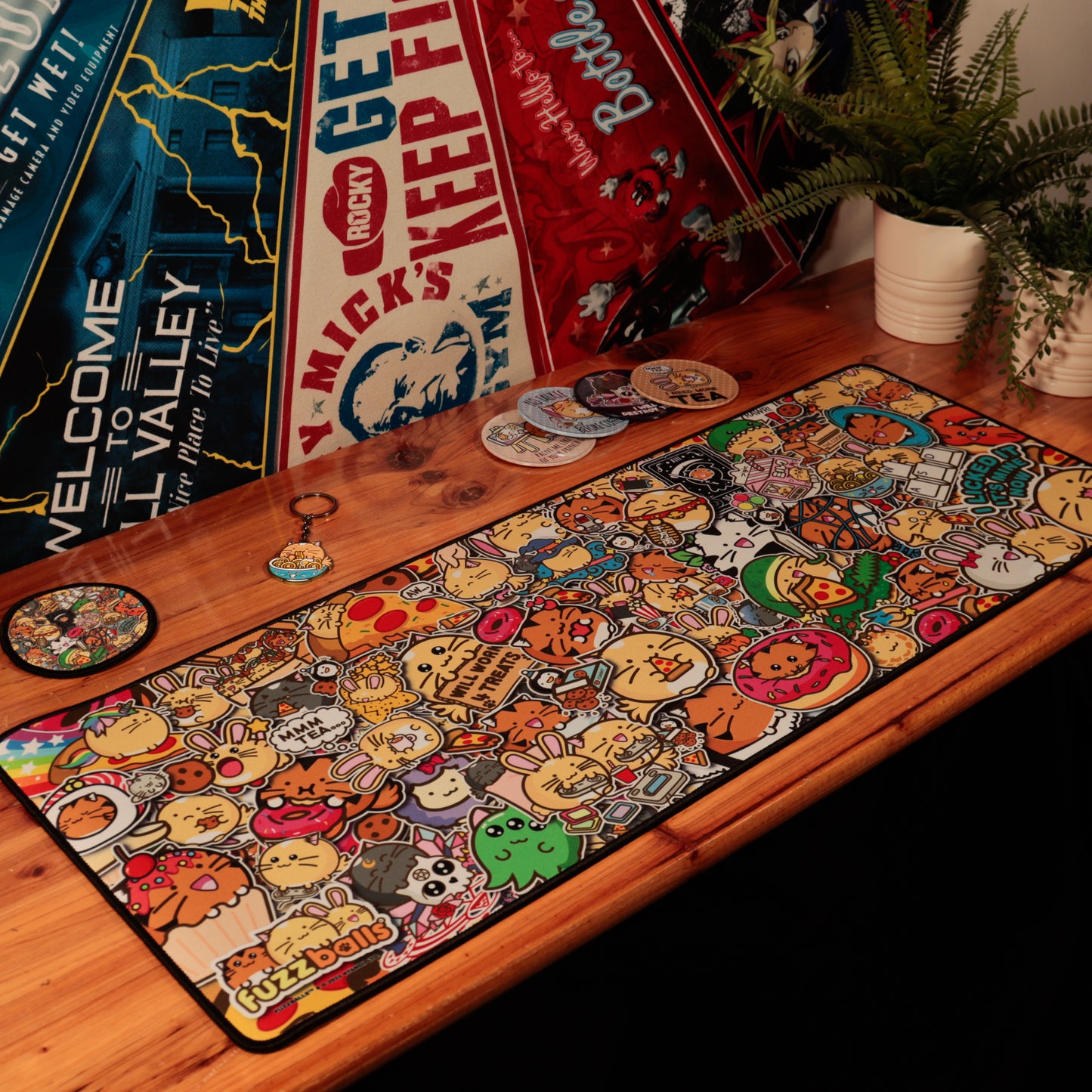 Fuzzballs XL Desk Pad and Coaster Set