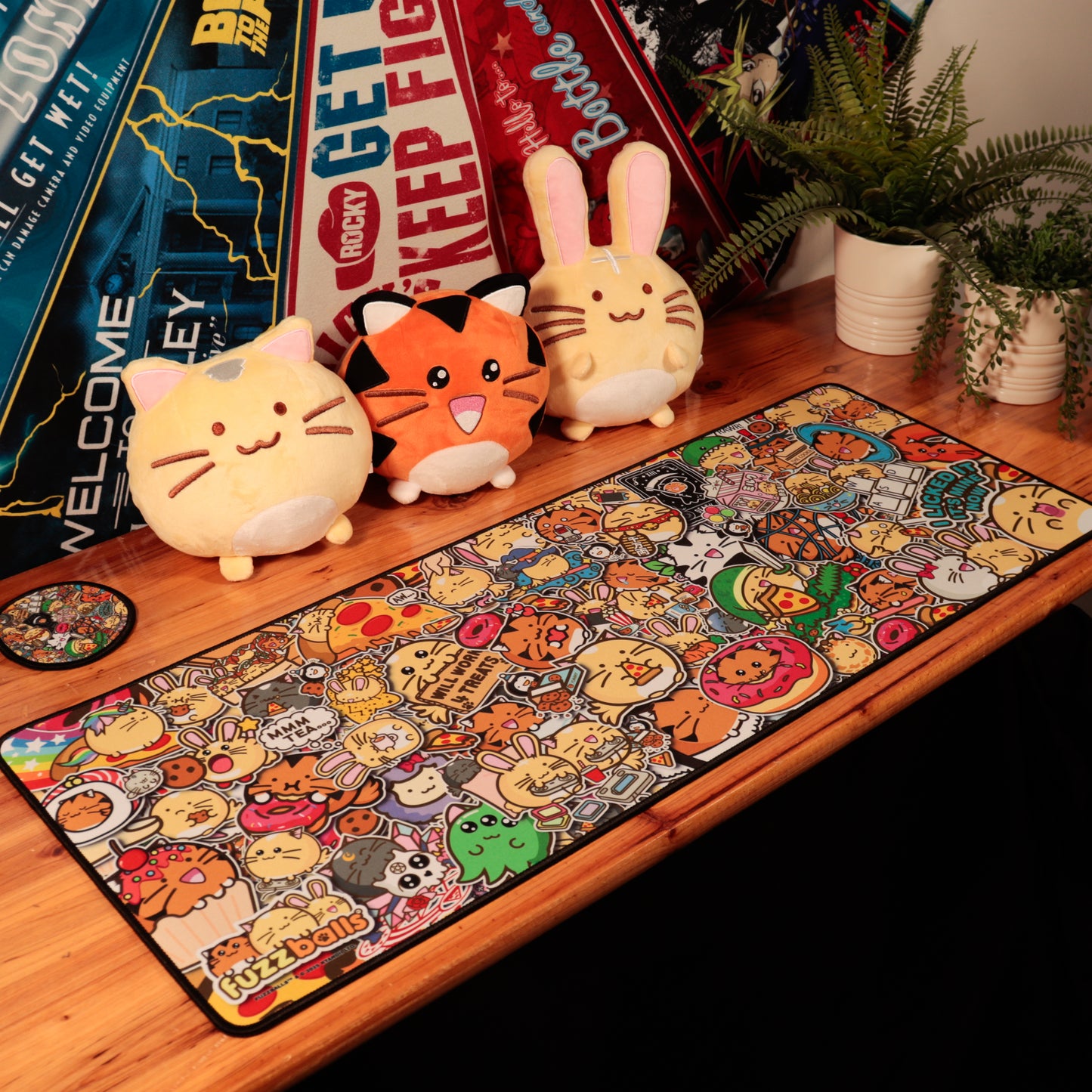 Fuzzballs XL Desk Pad and Coaster Set