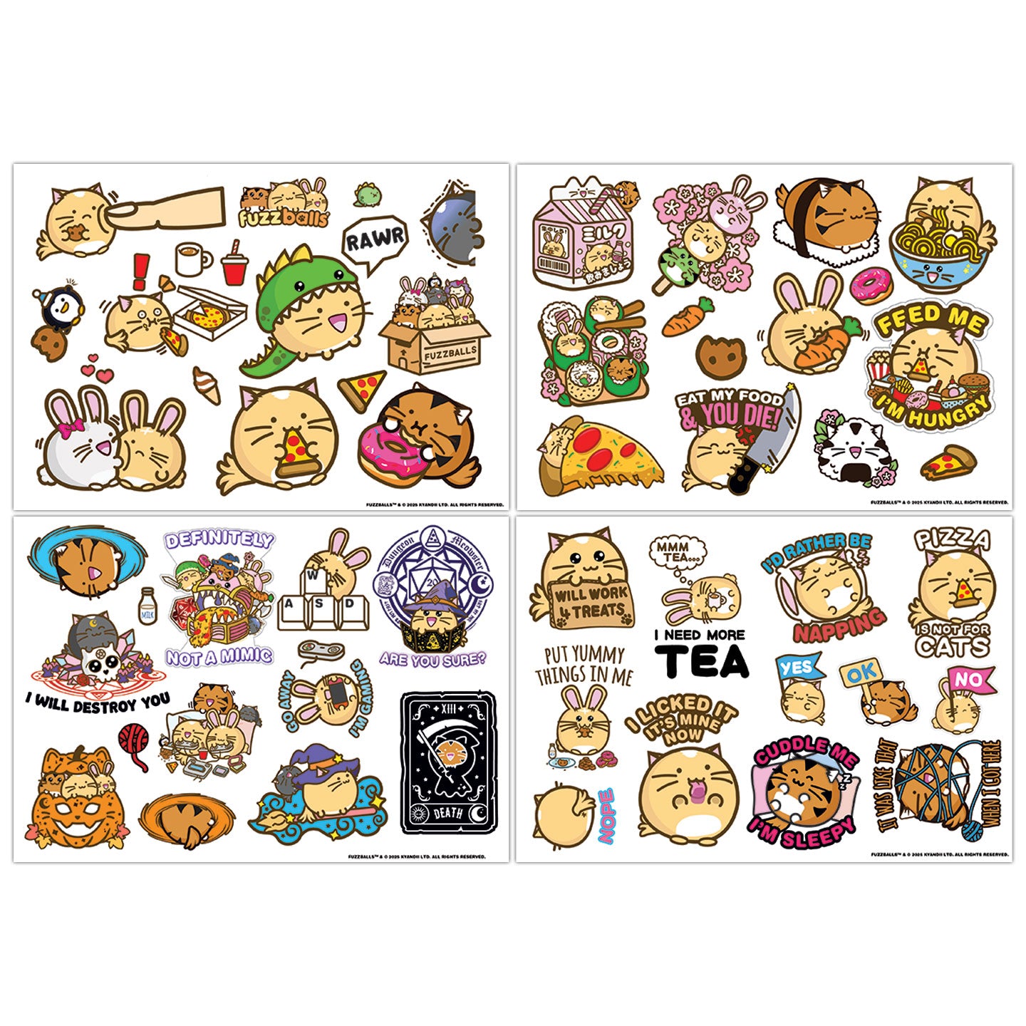 Fuzzballs Set of Tech Decal Stickers