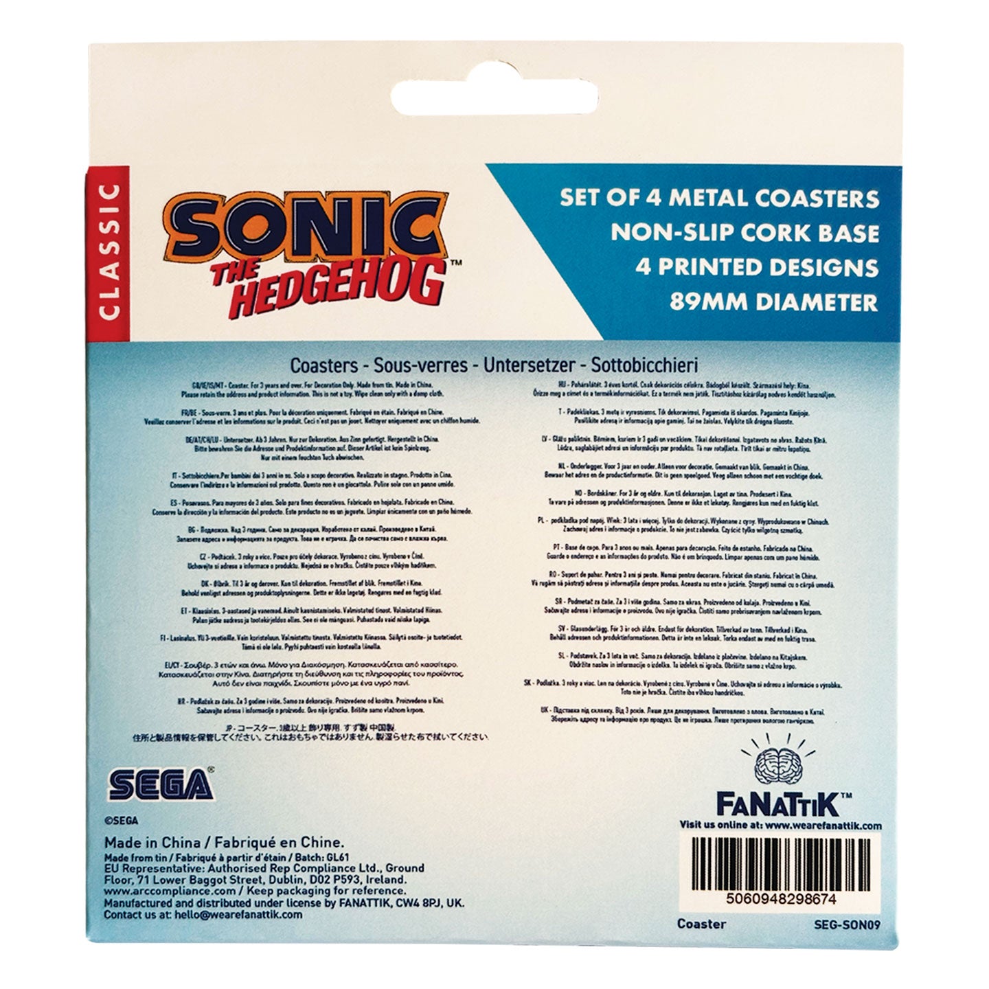 Sonic The Hedgehog – Set of 4 Location Coasters