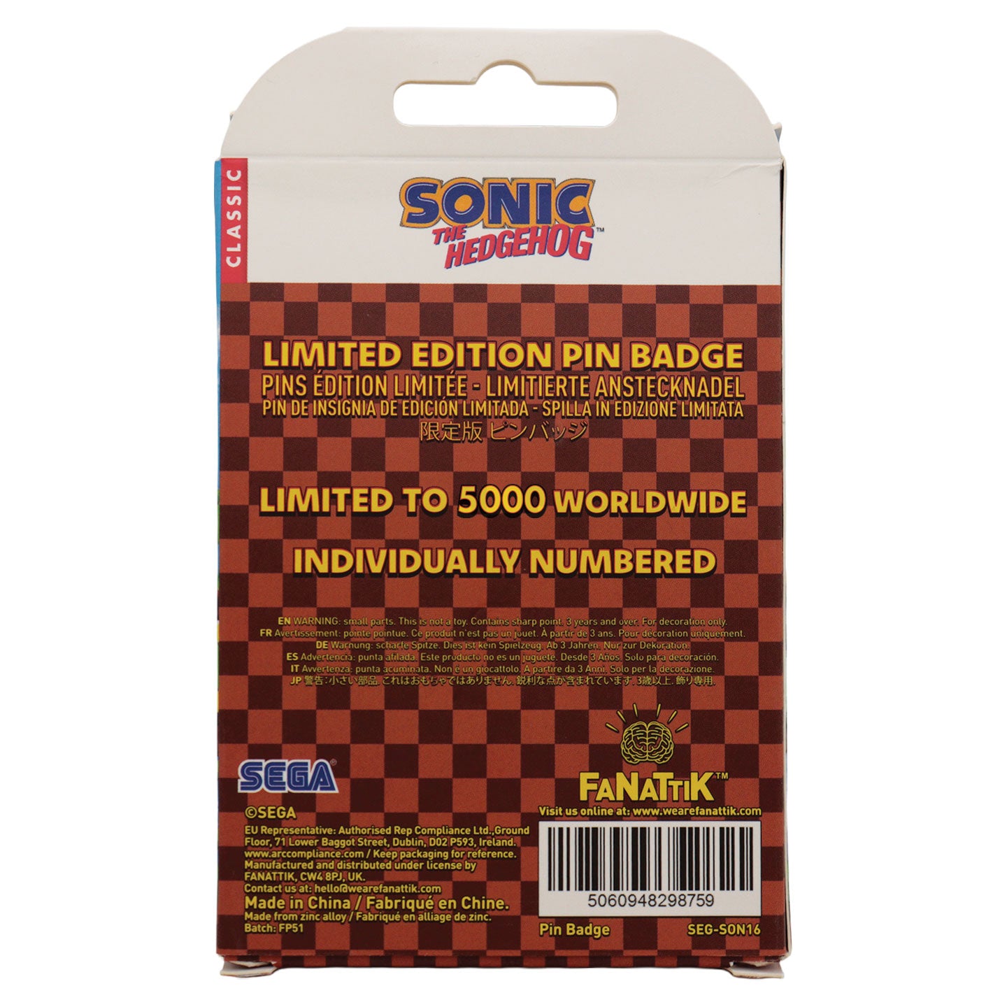 Sonic The Hedgehog – Dr. Eggman Egg Mobile Chained Pin Badge