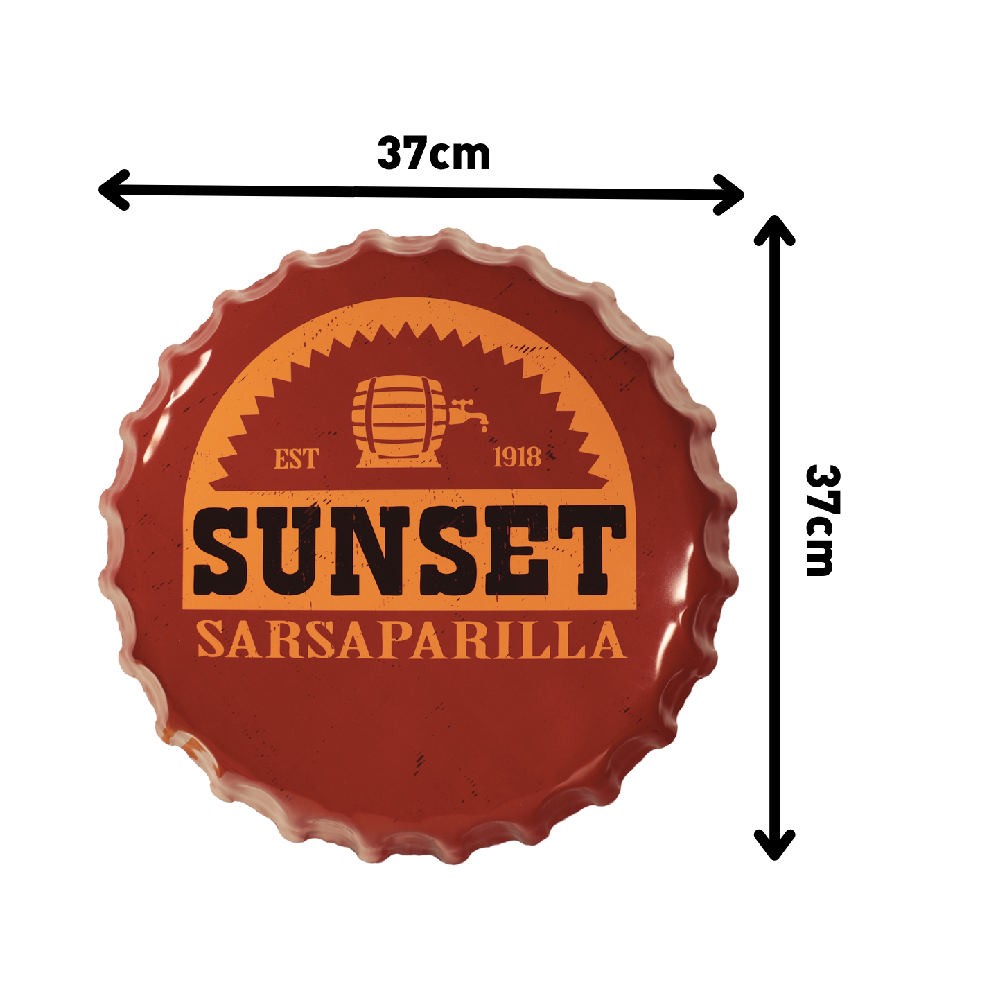 Fallout Sunset Sarsaparilla Bottle Cap Tin Sign