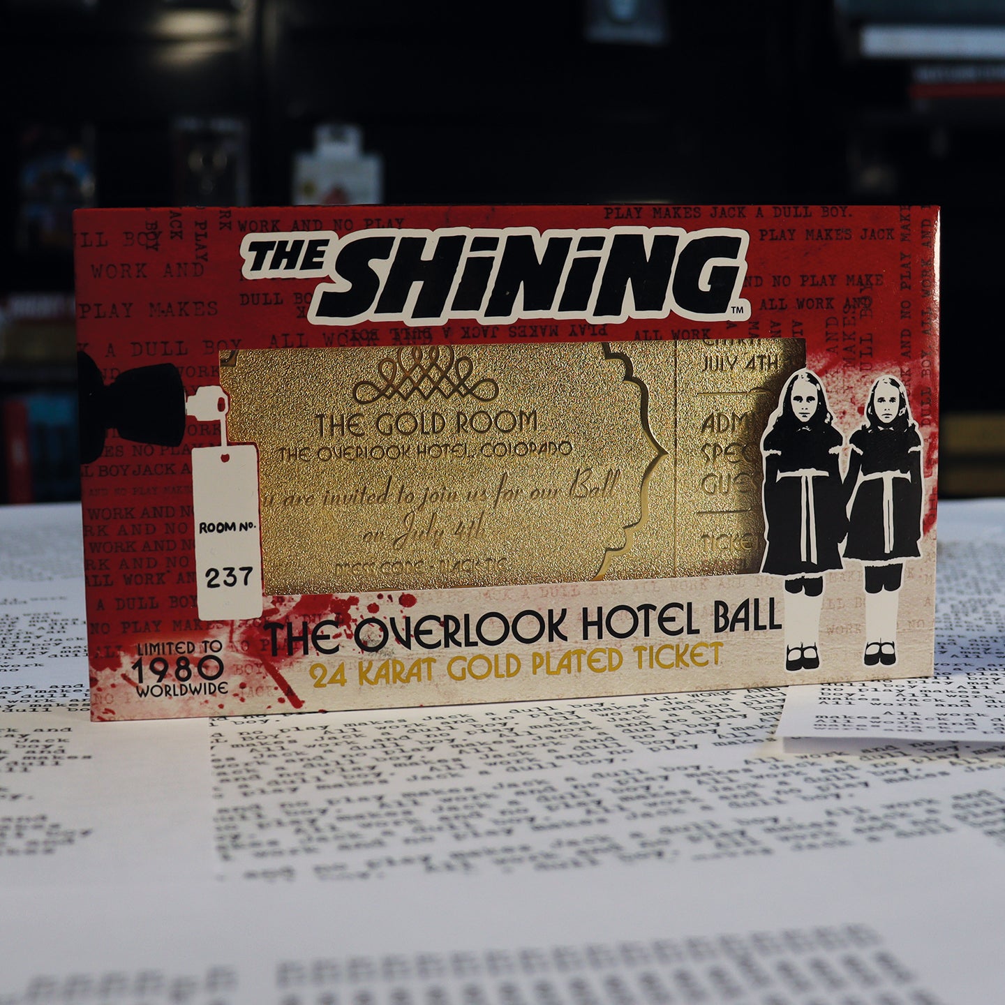 The Shining Limited Edition 24k Gold Plated The Overlook Hotel Ball Ticket