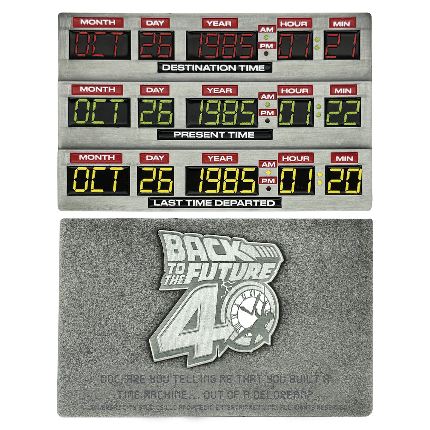 Back to the Future 40th Anniversary Time Circuits Ingot
