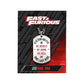 Fast & Furious Limited Edition Stainless Steel Dog Tag