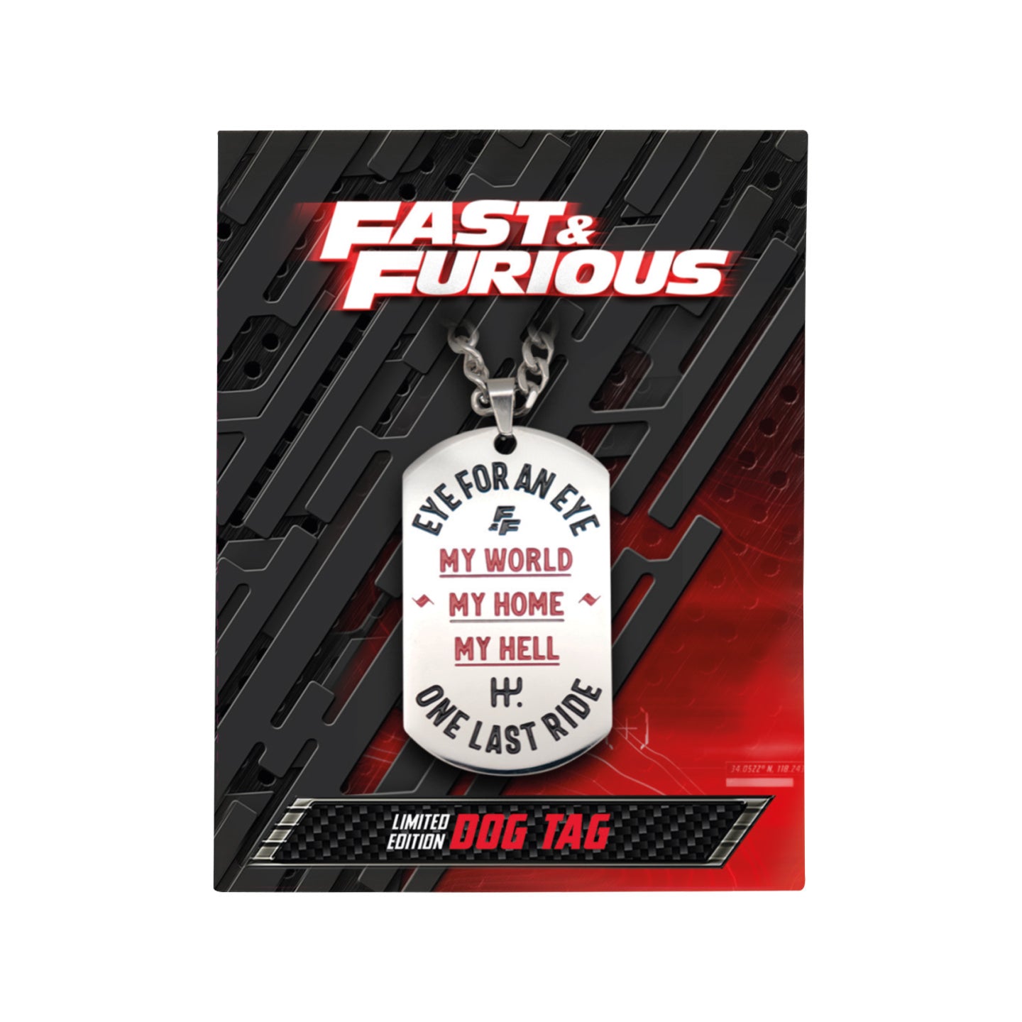 Fast & Furious Limited Edition Stainless Steel Dog Tag
