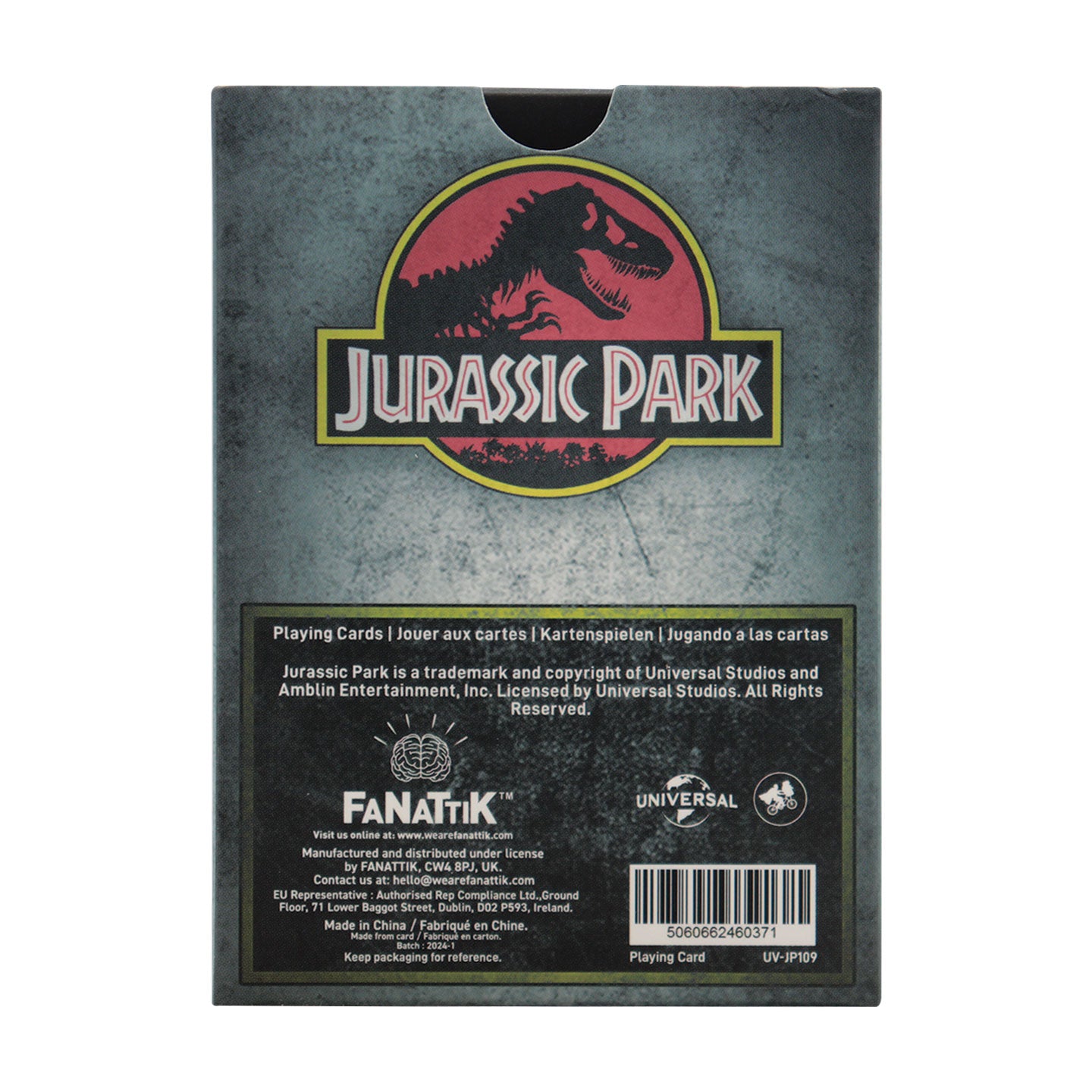 Jurassic Park Gift Shop Playing Cards CDU Containing 12 Packs