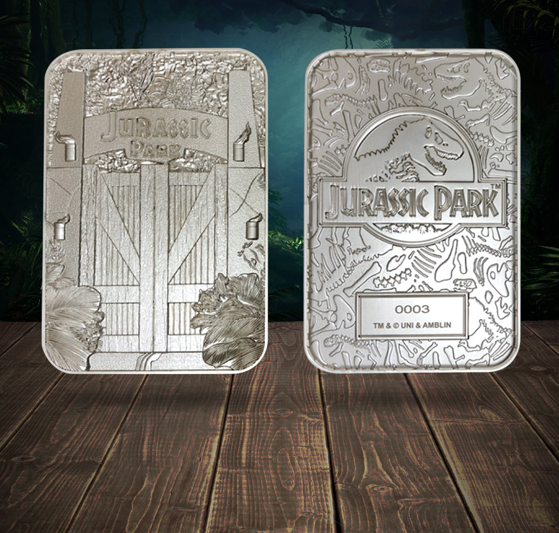 Jurassic Park Limited Edition .999 Silver Plated Entrance Gates Ingot