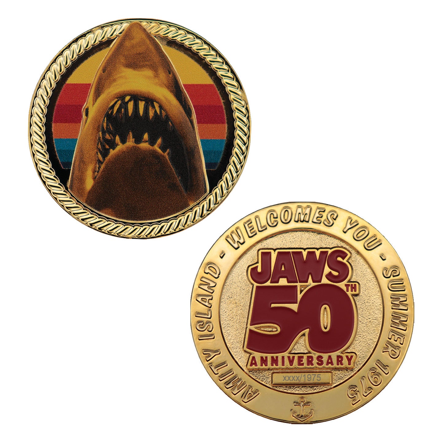 Jaws 50th Anniversary 24k Gold Plated Presentation Coin