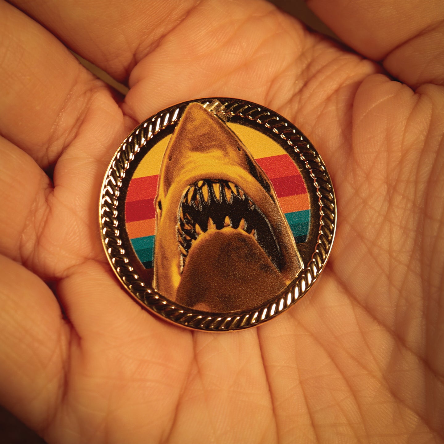 Jaws 50th Anniversary 24k Gold Plated Presentation Coin