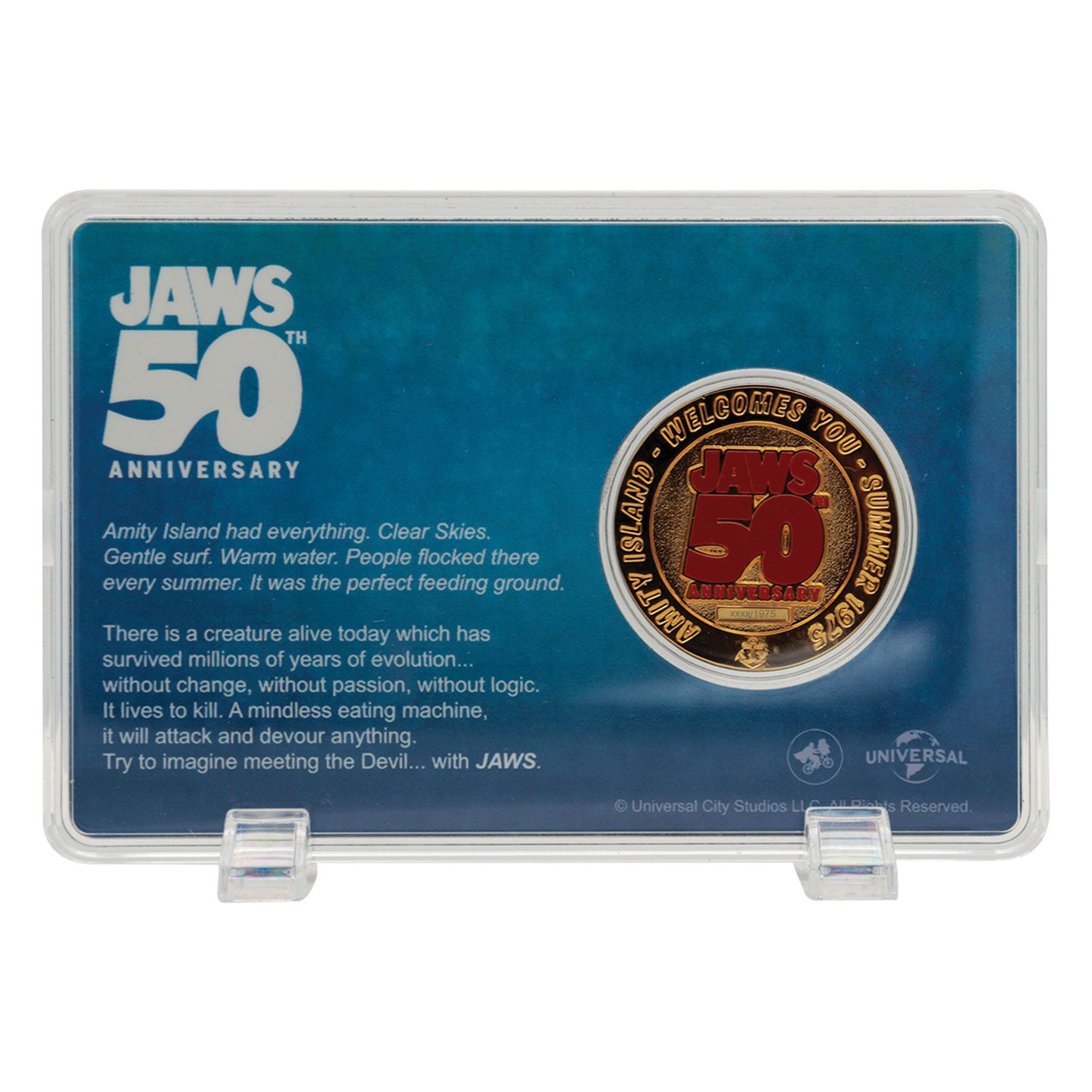 Jaws 50th Anniversary 24k Gold Plated Presentation Coin