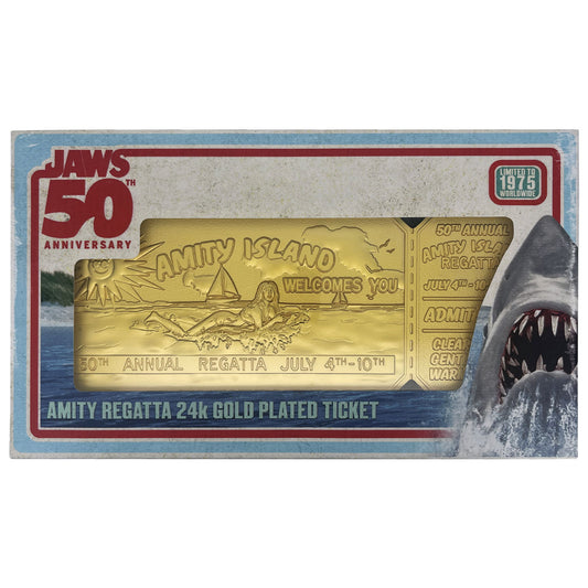 Jaws 50th Anniversary 24k Gold Plated Regatta Ticket