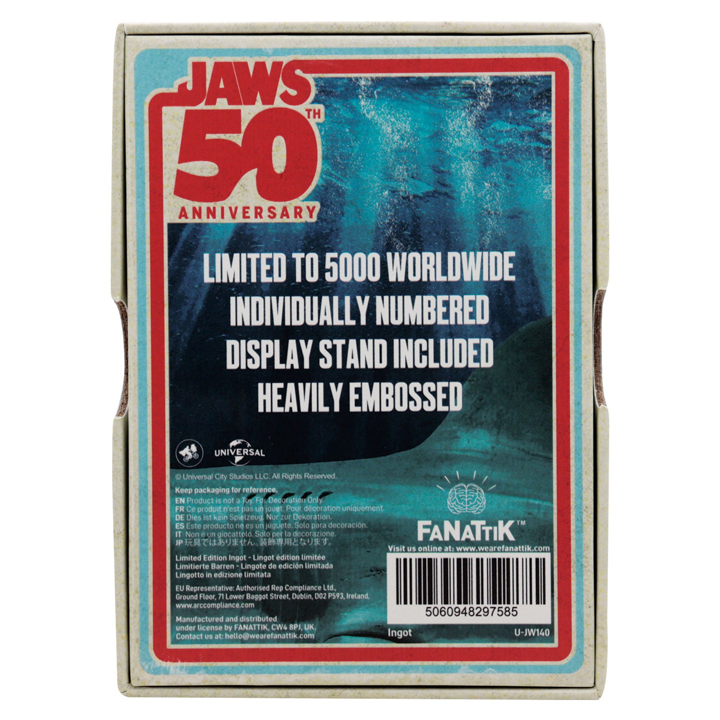 Jaws 50th Anniversary Poster Limited Edition Ingot
