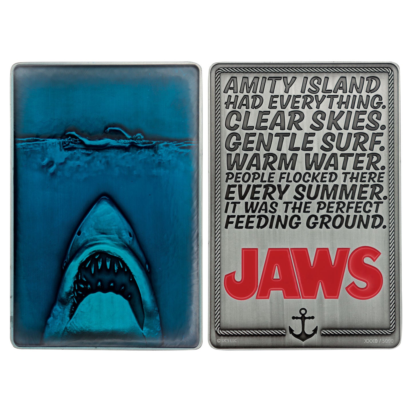 Jaws 50th Anniversary Poster Limited Edition Ingot