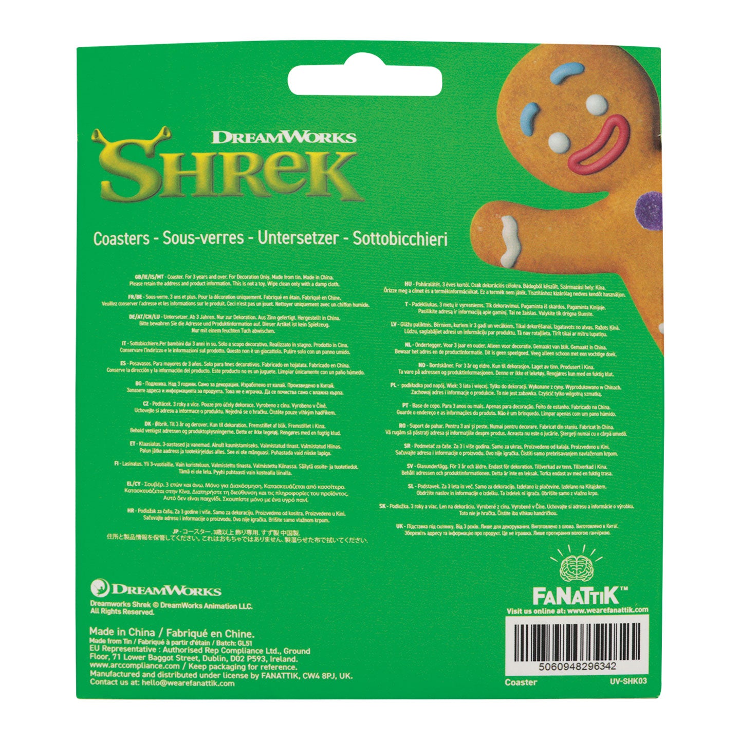 Shrek Set of 4 Metal Coasters