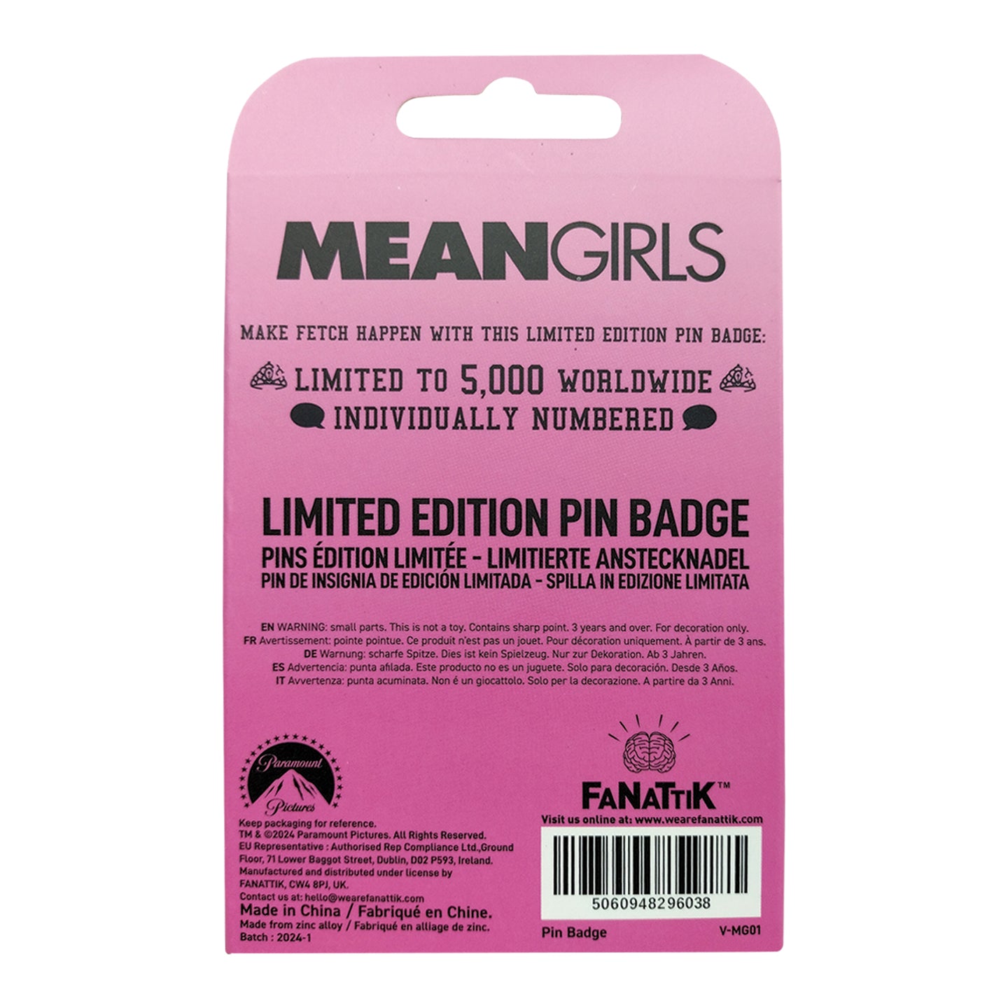 Mean Girls That's So Fetch Pin Badge