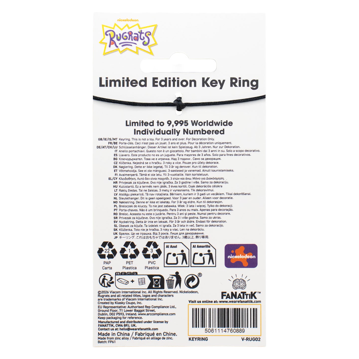 Rugrats – Limited Edition 35th Anniversary Keyring