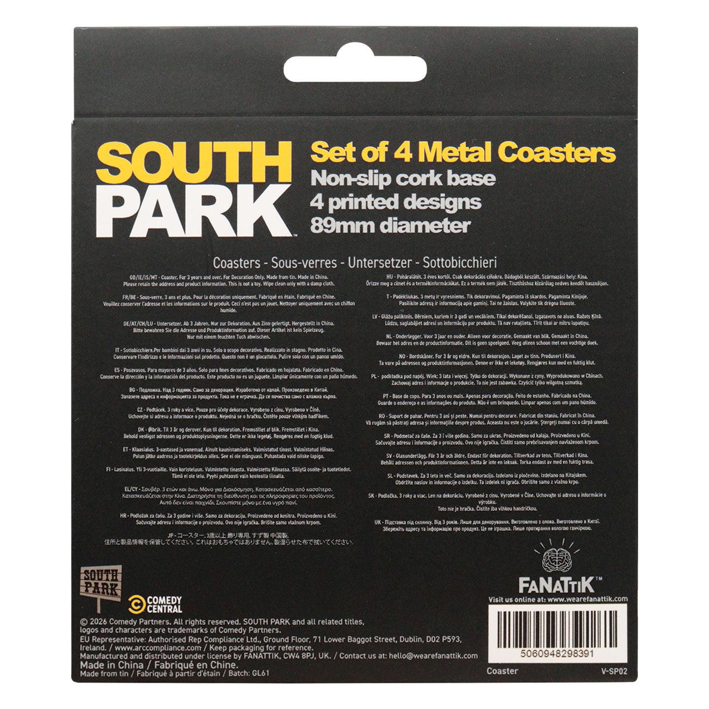 South Park - Set of 4 Printed Coasters