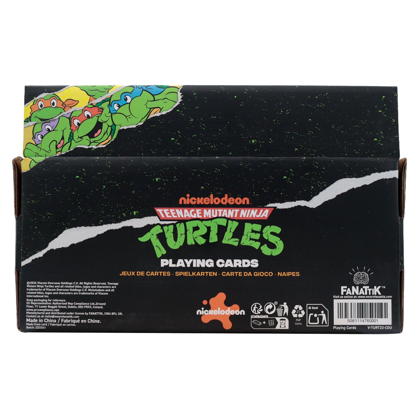 Teenage Mutant Ninja Turtles Playing Cards CDU Containing 12 Packs