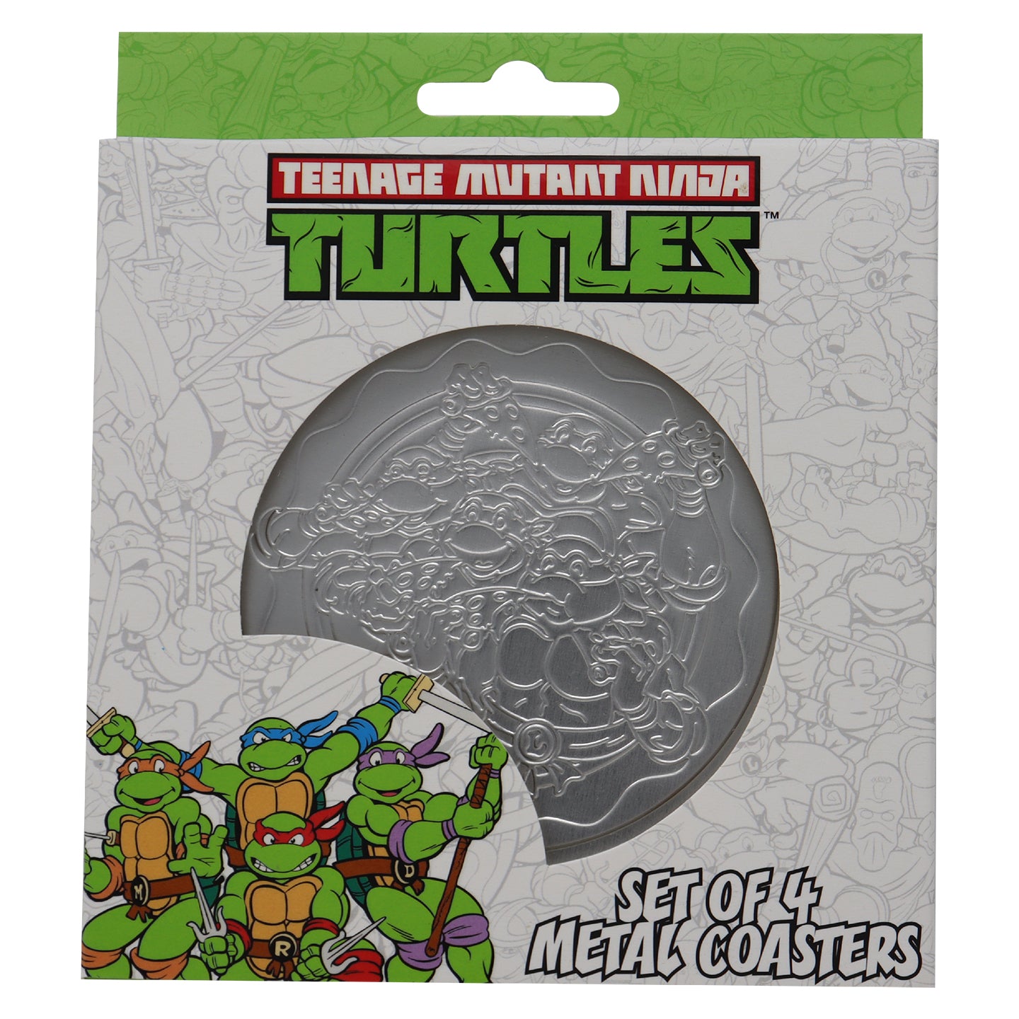 Teenage Mutant Ninja Turtles Set of 4 Embossed Metal Coasters