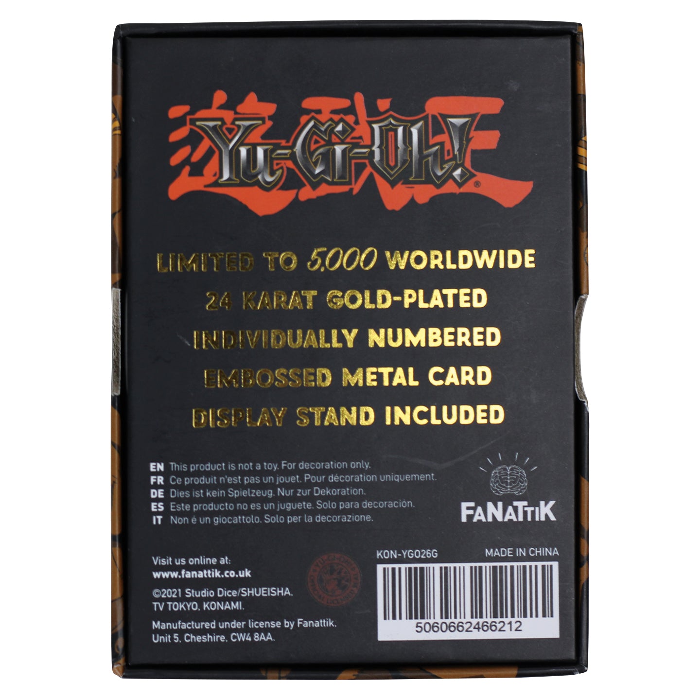 Yu-Gi-Oh! Limited Edition 24k Gold Plated Exodia the Forbidden One Met Fanattik Trade Yu-Gi-Oh! Limited Edition 24k Gold Plated Exodia the Forbidden One Met Fanattik Trade