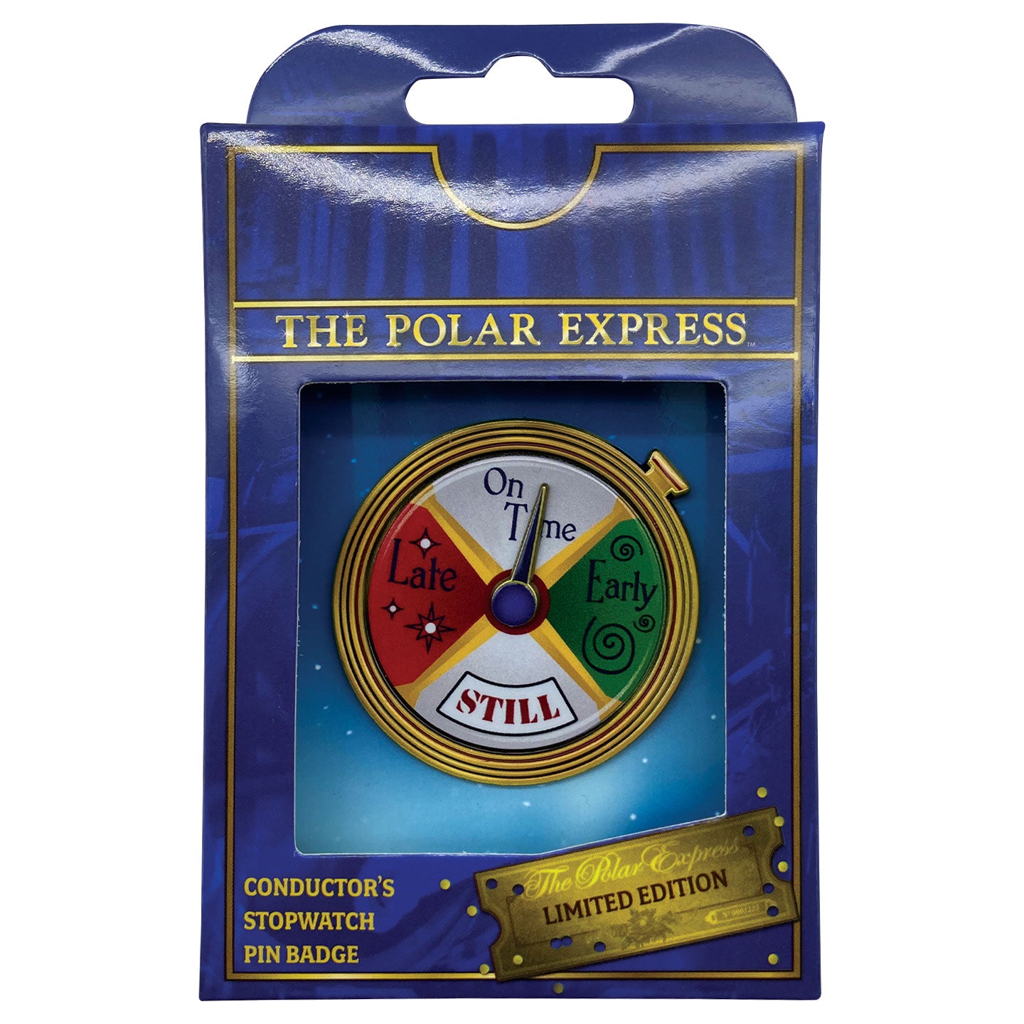 The Polar Express Conductor's Stopwatch Spinning Pin Badge