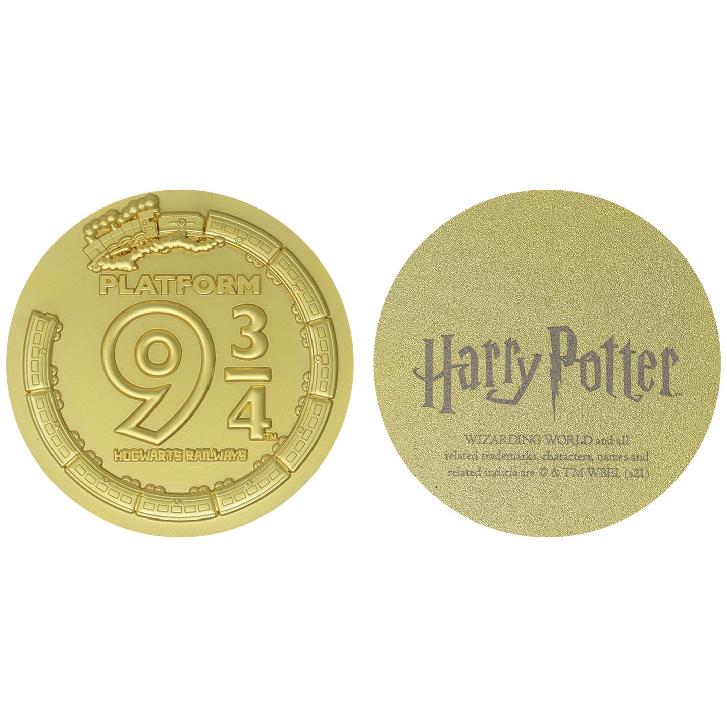 Harry Potter Limited Edition Platform 9 & 3/4 24K Gold Plated Medallion